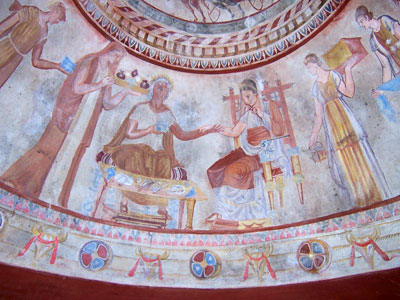 Frescoes in the tomb